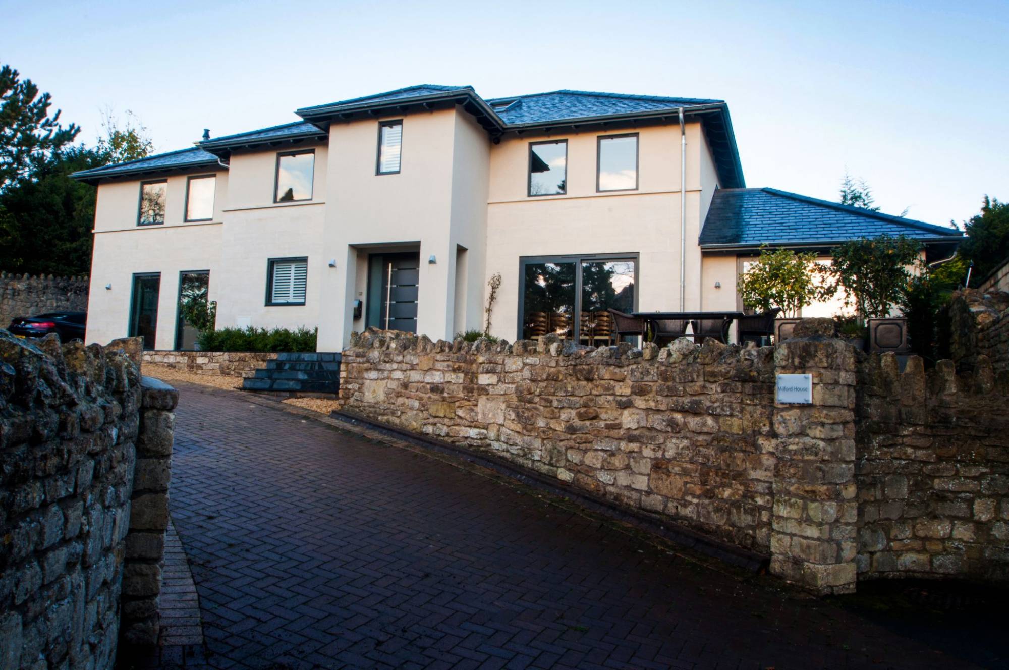 Milford House from driveway